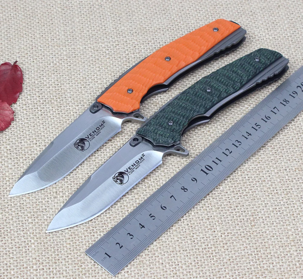 

Hot! Tactical Folding Knife G10 Steel Handle D2 Blade Outdoor Camping Hunting EDC Rescue Portable Multifunction Tool Knives