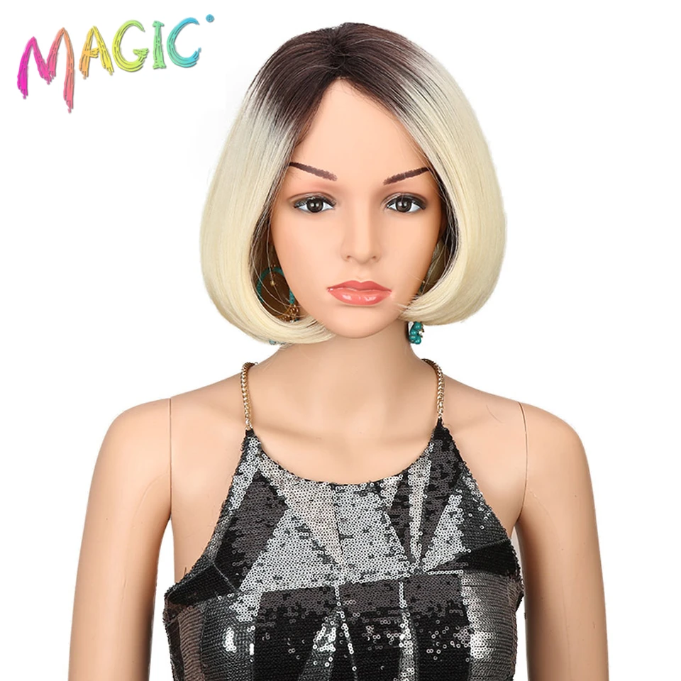 

MAGIC Hair Cosplay Wig Styled 10 Inch Short Bob Wigs For Women Ombre Blonde Wigs Heat Resistant Hair Free Shipping