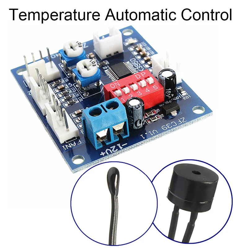 DC 12 V 5A PWM PC وحدة المعالجة المركزية مروحة التحكم في درجة الحرارة سرعة تحكم مجلس سرعة تحكم درجة الحرارة التحقيق Buzzle
