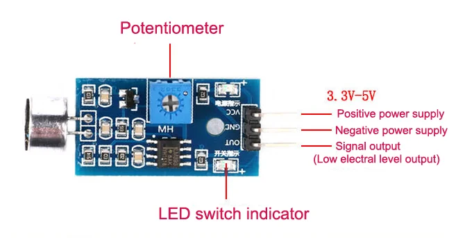 Датчик обнаружения звука модуль датчика звука s VOS модуль голосовой переключатель микрофонный модуль для Arduino переключатели умный дом