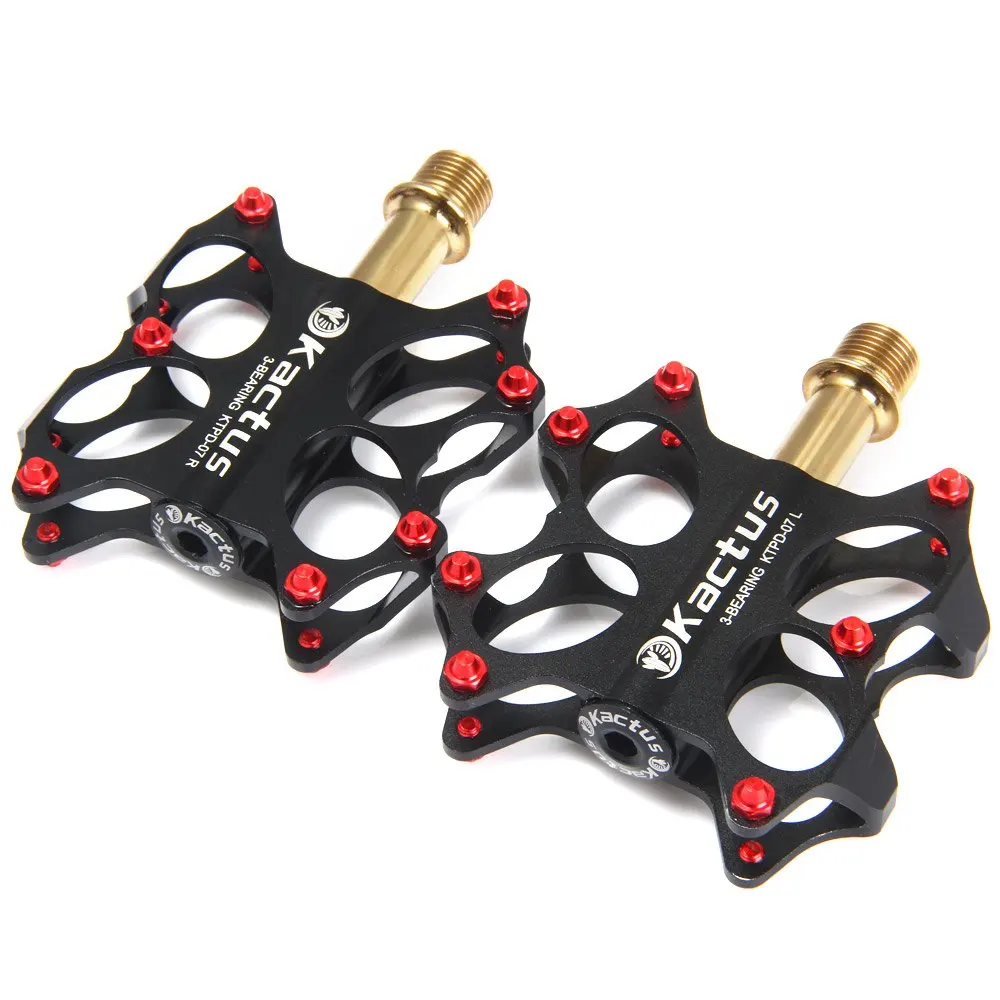 Kactus Ultralight Bicycle Motocross 3 Bearings Pedals Gold plating Titanium Spindle Footrest Non