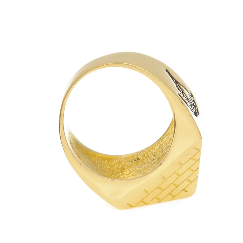 UWIN Мужская Панк египетская Пирамида кольцо мода хип-хоп ювелирные изделия золотого цвета очаровательные металлические кольца из сплава для женщин Прямая