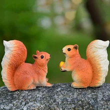Милые реалистичные белки имитация миниатюрный полимерный микро-пейзаж Фея Сад Коттедж ремесло для украшения дома интимные аксессуары