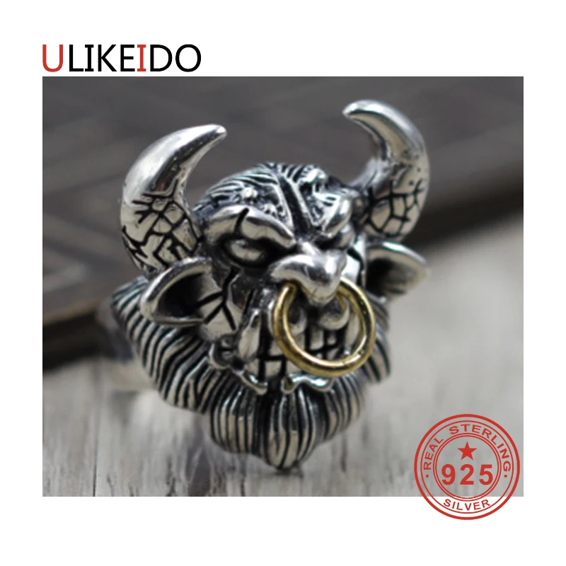 

100% Pure 925 Sterling Silver Jewelry Rings Adjust Vintage Mens Signet Ring For Women Special Christmas Gift 983