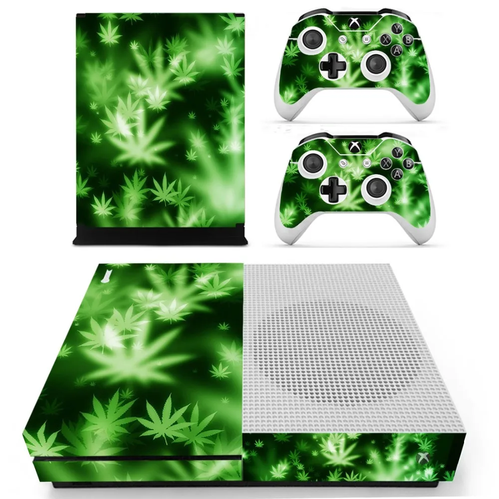 Виниловая наклейка с зеленым листом для консоли Xbox One S и контроллеров для Xbox One Slim Skin sticker s