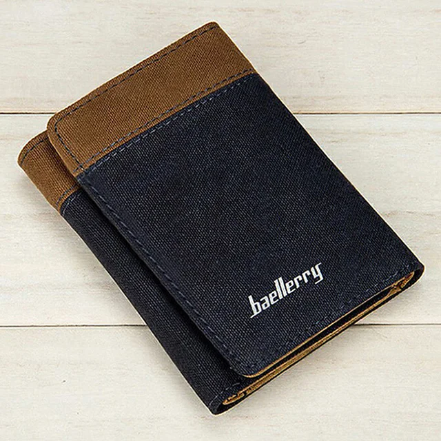 Buy Casual Men's Fashion Wallet Short Canvas Wallet
