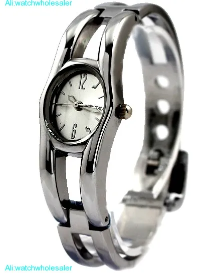 ALEXIS эллиптические PNP блестящие серебряные часы с матовым серебристым циферблатом женские часы-браслет FW761C