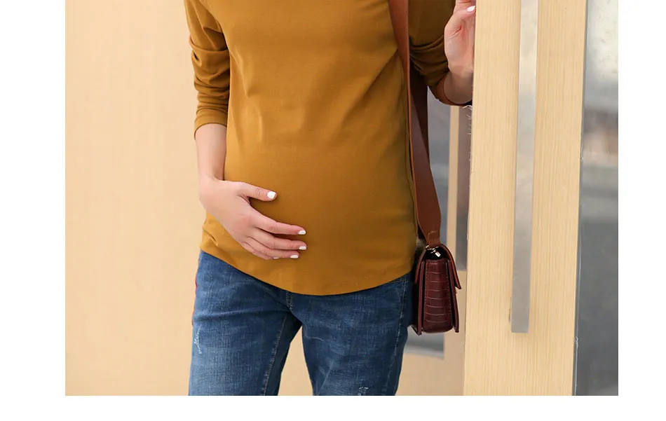 Высококачественные Осенние футболки для беременных с длинными рукавами, футболки для беременных, топы для беременных, Одежда для