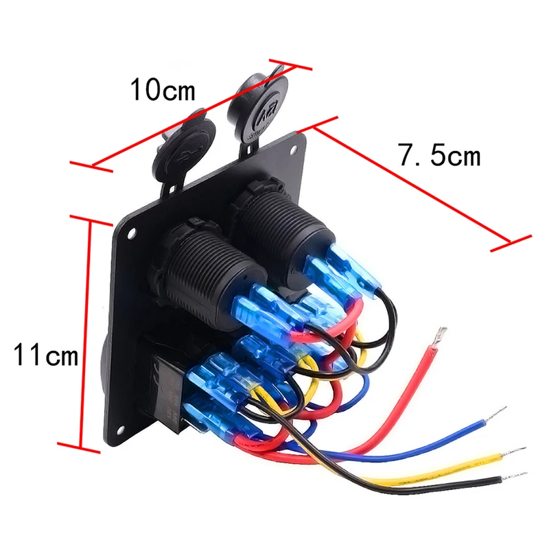 12 V/24 V 3 панель блока переключателей цепи переключатель с голубыми светодиодами ВЫКЛЮЧАТЕЛЬ АВТОМОБИЛЯ Boat МОРСКОЙ Новый