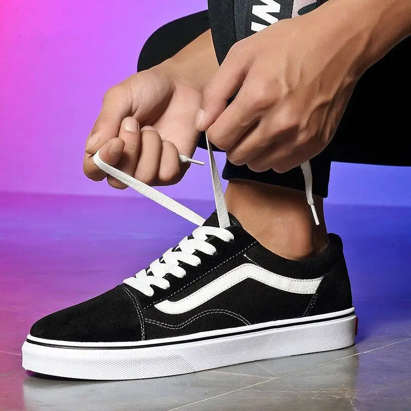 

2019New Fashion Women Casual Canvas Running Shoes Breathable Strip Lace-up Flange No-slip All-match Shallow Four Seasons Shoes