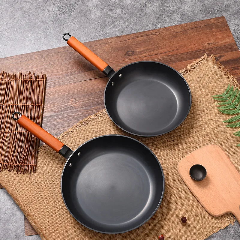 

Healthy Uncoated Non-stick Pan Western Kitchen No Fume Frying Pan Ast Iron Pan Grill Non Stick Pan Korean Cookware for Table