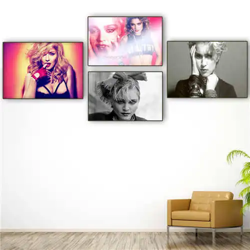 На заказ холст плакат Мадонна-vogue (3) Печатный постер ткань стены искусства картины для гостиной Декор #18-12-05-H-02-106