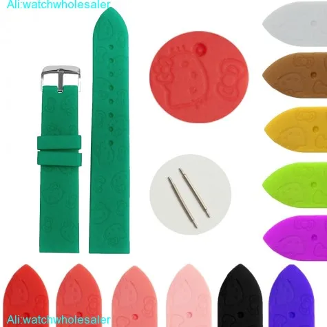20mm Ocean Blue Cartoon Silicone Jelly Rubber Lady Watch Band Straps WB1086Q20JB