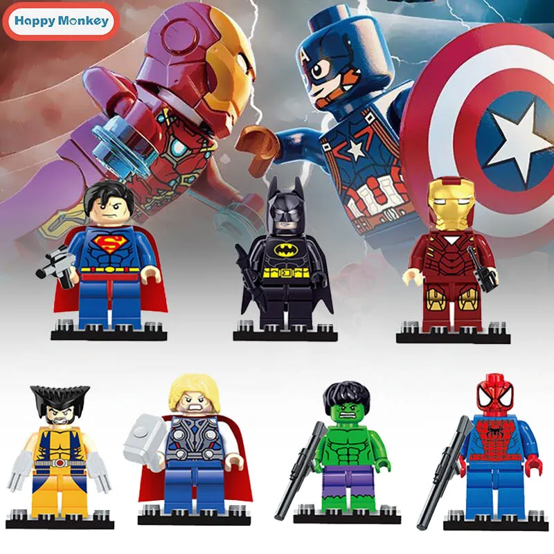 Marvel Super Heros Avengers3 для лего кирпичные фигурки Железный человек Халк Тор Капитан