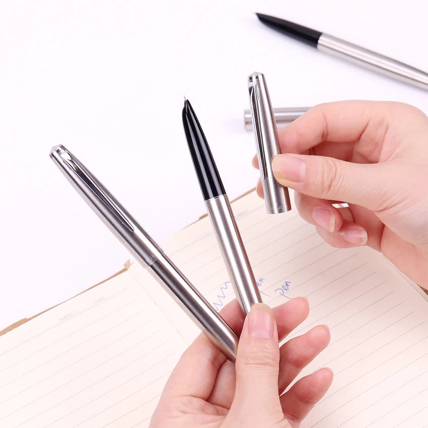

1PC Noble Classic Stainless Fountain Pen Hot Sale 0.38mm Nib Gift High Quality Office School Supplies Gift Stationery