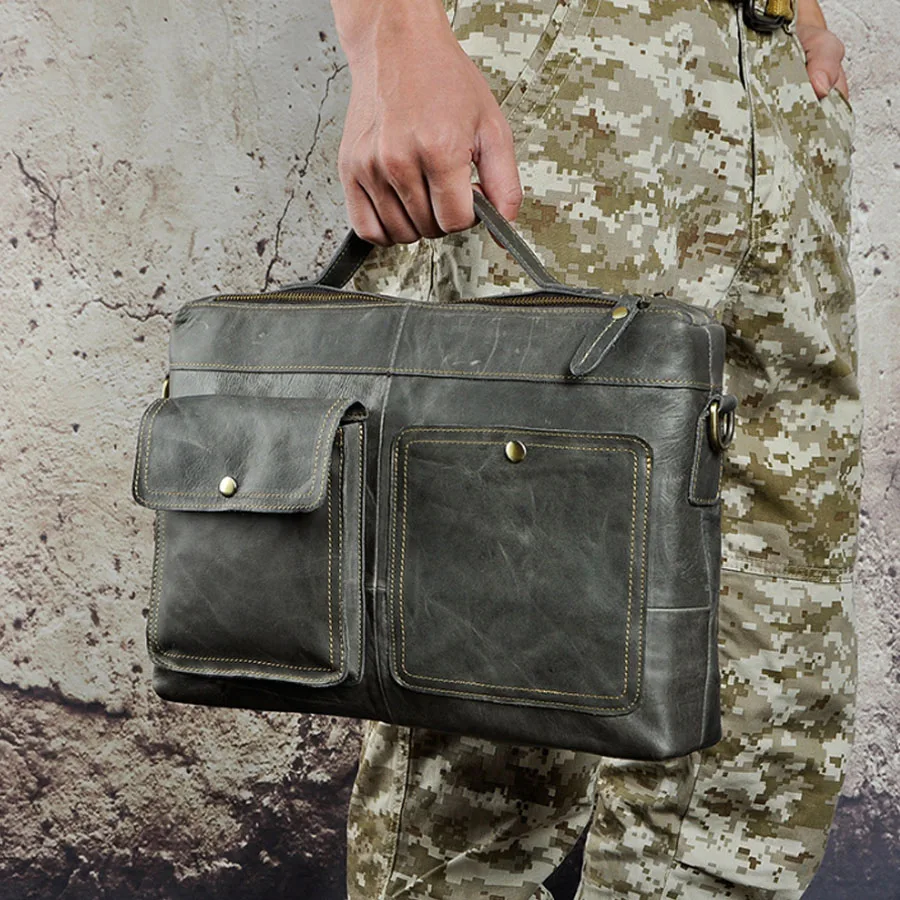 

Men Vintage Genuine Leather Cowhide High Quality Tote Handbag Briefcase Business Messenger Shoulder Bag handbags New