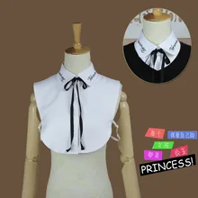 Ручной осень-зима новое письмо печати Белый высокого класса дикий черный Кружевная рубашка Ложные Воротник