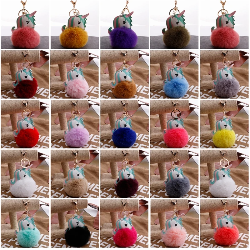 

Kids Toys Kawaii Unicorn Plush Animal Cartoon Anime Unicorn Toy for Children Fluffy Fur Pom Pom Stuffed Plush Animals Keyring