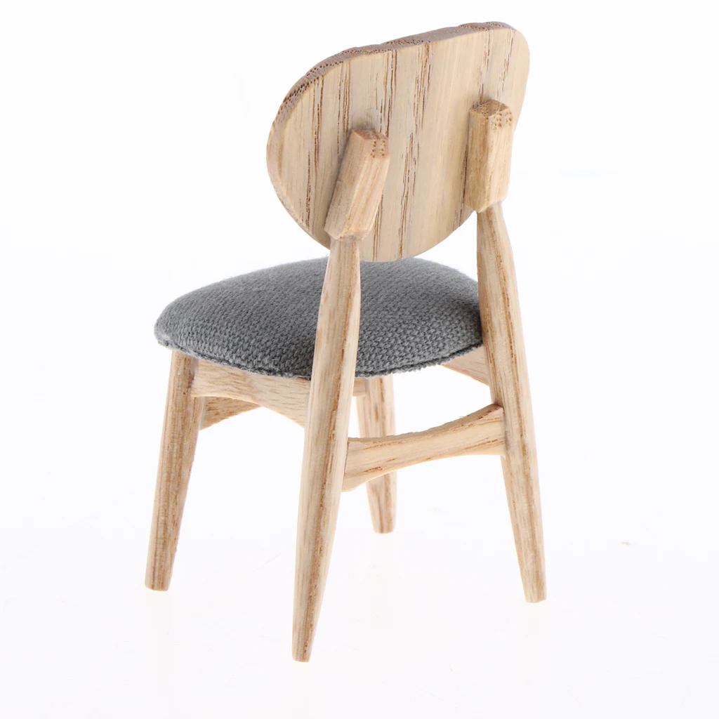 Dollhouse Miniature Furniture 1:12 Contemporary Fabric Wood Dining Chair