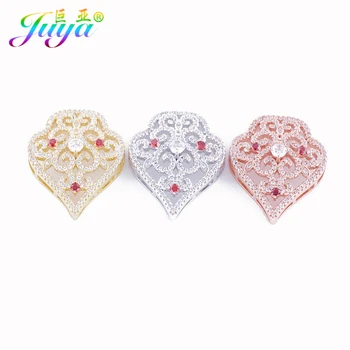 

DIY Jewelry Components Micro Pave Zircon Hollw Flower Decoration Connectors Accessories For Women Beadwork Pearls Jewelry Making