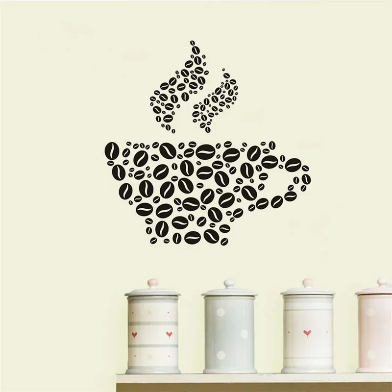 

Trendy Coffee Cups Cafe Tea Wall Stickers Art Vinyl Decal Kitchen Home Pub Wall Stickers Coffee Cups Decoration DIY