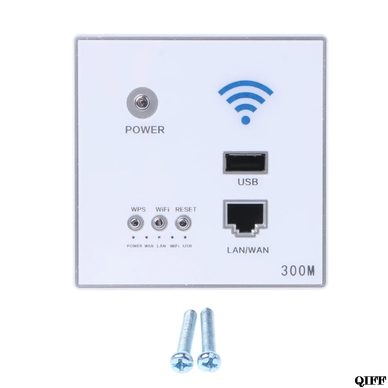 

Dropshipping 300Mbps Wireless AP Router Wall Embedded WiFi Repeater w./ LAN Switch/USB Charger APR28