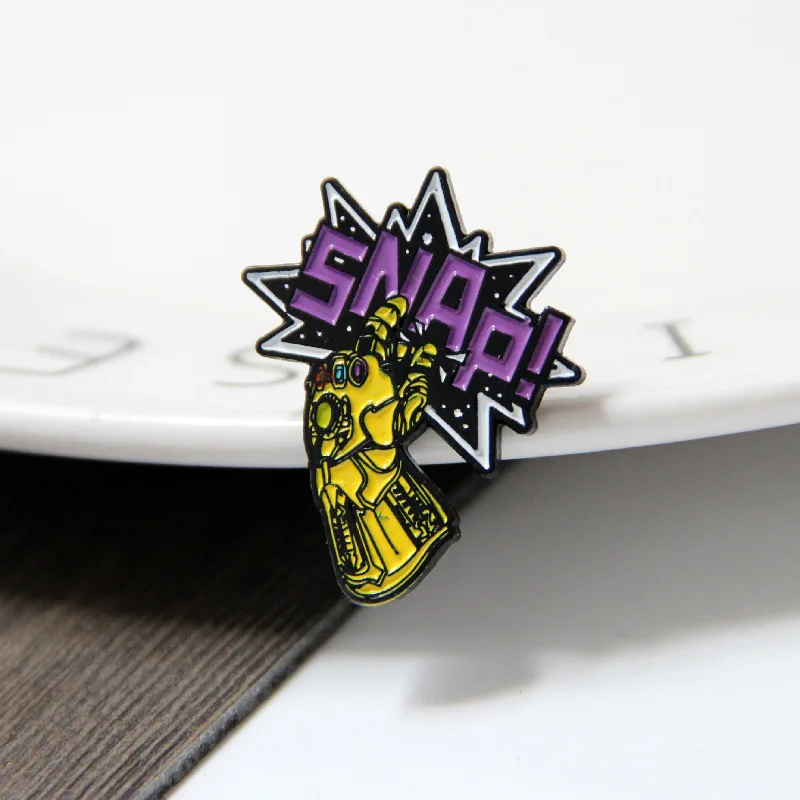 

Avengers Enamel Pin Badge Lapel Backpack Thanos Infinity Gloves Brooch Jewelry Charms Fashion Cosplay Accessory Prop Gift
