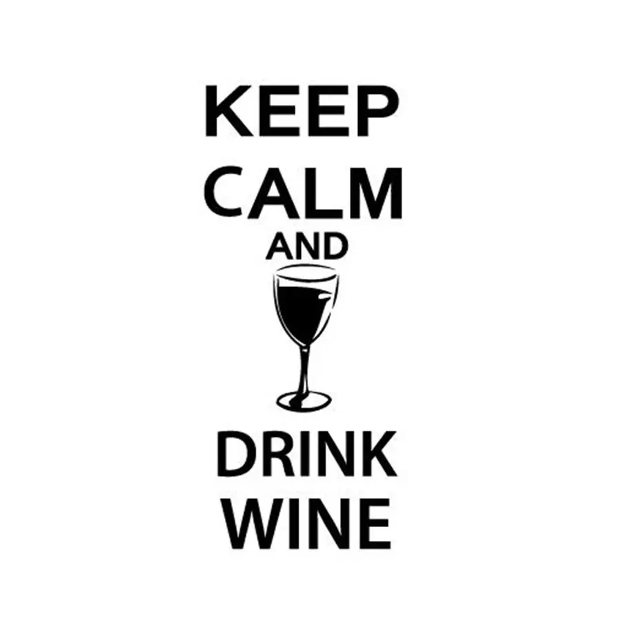 Wine Wall Decals Bar Wall Sticker-Keep Calm and Drink Wine-Funny Bar pub Art Decor