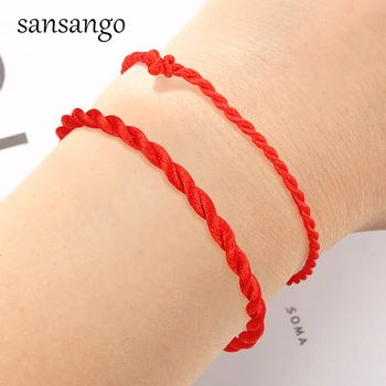 

1 Pcs 2cm Red Rope Handmade Traditional Chinese Knot Bracelet Good Luck / Rope Bracelet To Protect Women Men Gifts