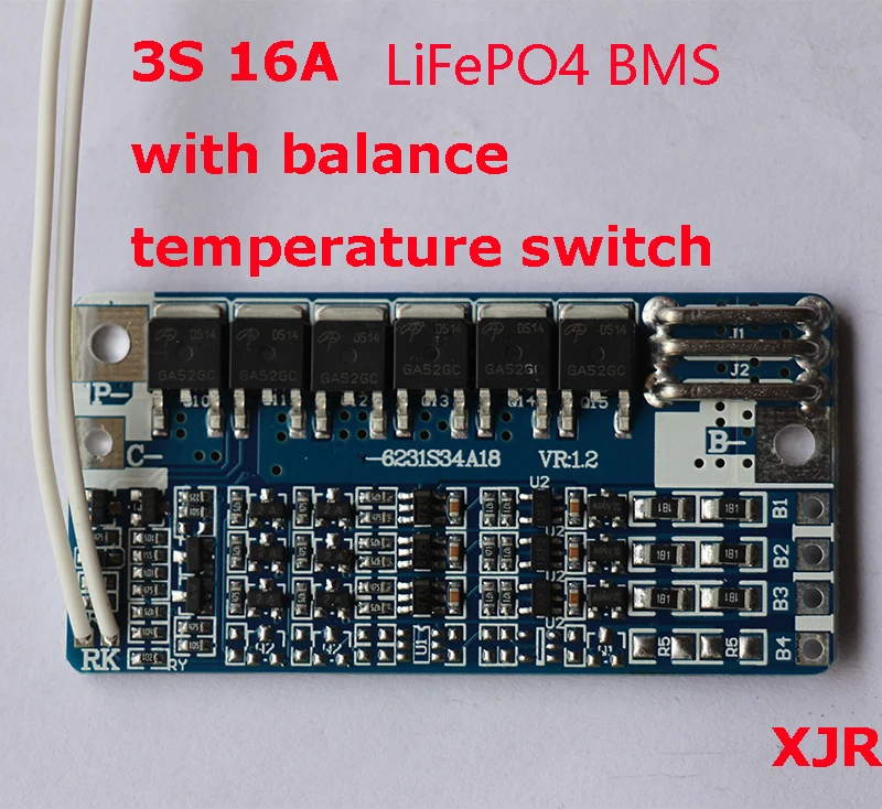 3 S 16a 10.8 В lifepo4 БМС/PCM/PCB Батарея защиты схема для 3 пакетов 18650 Батарея ячейки w/баланс w/температура
