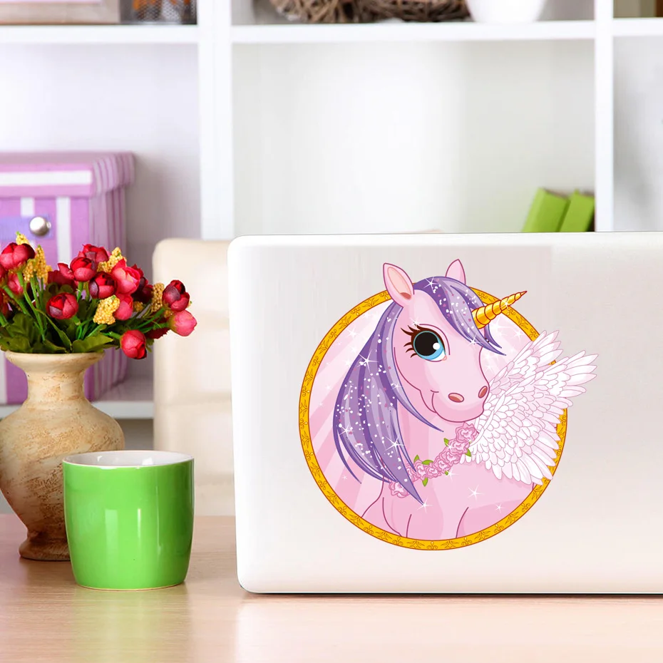 Colorful Cute Unicorn Head Color Wall Sticker Laptop Decals Removable
