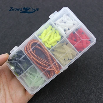 

2017 NEW 130pcs Fishing Lures bread bug Earthworm shrimp insect Soft Bait Suit Set Tackle Soft Bait and Tackle Box Free shipping