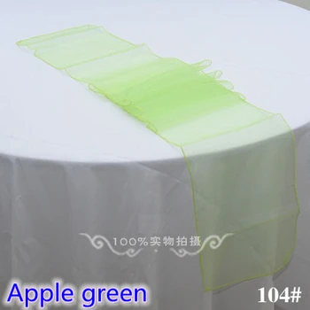 

Apple green colour Organza Table runner Crystal organza table decoration wedding hotel home banquet party tablecloth runner