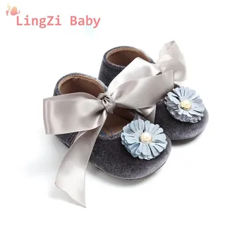 

Spring Autumn Baby The First Walker Shoes Baby Shoes Girl Solid Color Bow Flower Suede Soft Steps Toddler Shoes