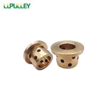 

LUPULLEY Flanged Bronze Impregnated Graphite Oilless Bushing Solid Self Lubricant Embedded Bearing 40x5/30x20x15/20/25/30mm