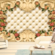 Пользовательские большие фото обои Европейский границы роскошные мягкие розы фон настенные росписи БУМАГИ домашний декор скачать Beibehang