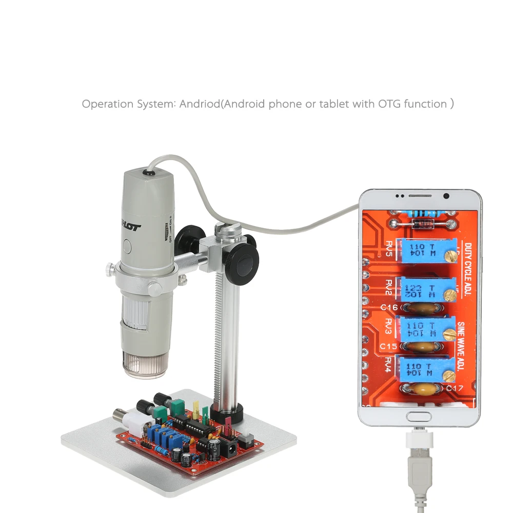 

1X-500X Digital USB Microscope camera OTG Function True 5.0MP Video Camera 8LED electronic Zoom biology Magnifier with Holder