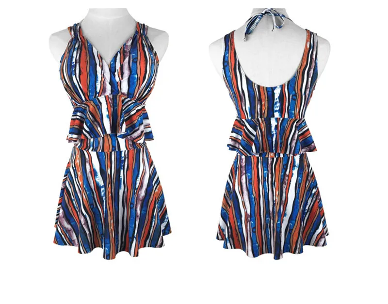 Maillot de bain femme женский купальник без спинки с принтом Собранный студенческий купальник для спа юбка из двух частей консервативный купальник