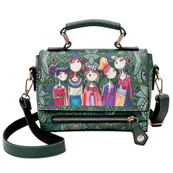 Женская мода Сумки Для женщин лесные девушки узор печати Hasp одного плеча сумку через плечо сумки bolsa feminina A6