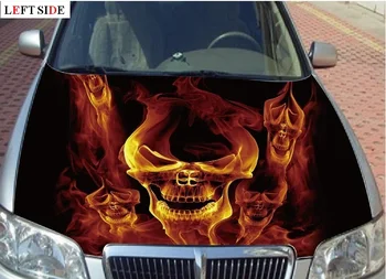 

LEFT SIDE Car Stickers Engine Hood 12 Designs CUSTOMIZED Styling Fire Horse Running Head Decal Decor Vinyl Waterproof Covers