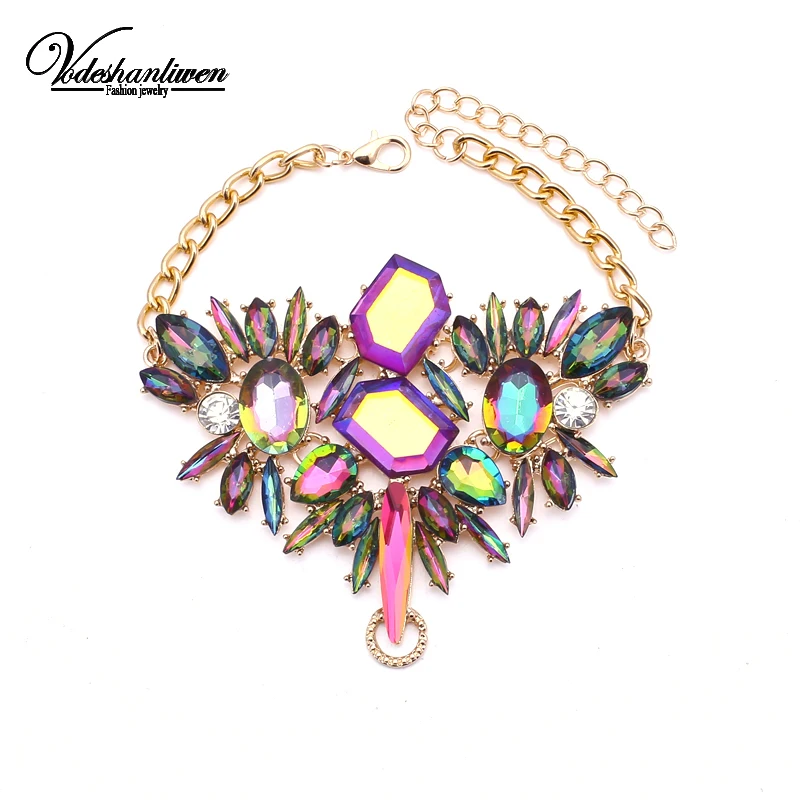 

Vodeshanliwen Trendy Design Women Ankle Bracelet Colorful Foot Jewelry Bohemian Beach Crystal Leg Chain Barefoot Sandal Anklet
