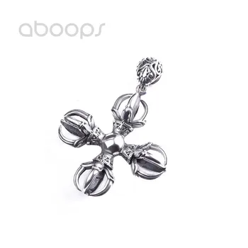 

Vintage 925 Sterling Silver Cross Vajra Dorje Pendant for Men Women Free Shipping
