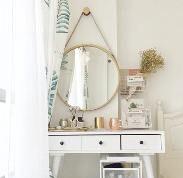 الحديد جدار شنقا شخصية مرآة مستديرة الإبداعية مرآة حمام بسيط الأزياء الحمام الديكور المرآة البالونية Q424 الحديد جدار شنقا شخصية مرآة مستديرة الإبداعية مرآة حمام بسيط الأزياء الحمام الديكور المرآة البالونية Q424