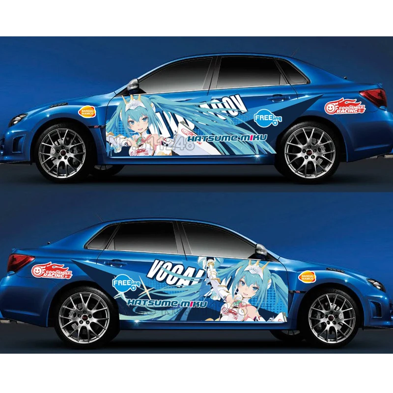 Автомобильный Стайлинг на заказ японская игра-Аниме Itasha наклейки Hatsune Miku гоночные наклейки для ралли 3D наклейка Водонепроницаемая защитная пленка