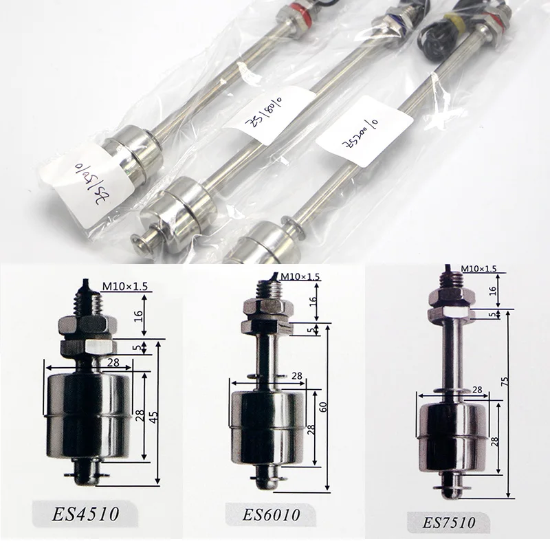 M10* 100 мм двойной контроль уровня шарика нержавеющая сталь Датчик уровня воды Жидкость Поплавковый выключатель 220 В 1.5A 50 Вт ZS10010-2