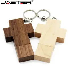 JASTER (более 10 шт бесплатный логотип) usb-накопитель в виде деревянного Креста флэш-накопитель брелок Флешка 4 ГБ 8 ГБ 16 ГБ 32 ГБ 64 ГБ 128 ГБ подарок