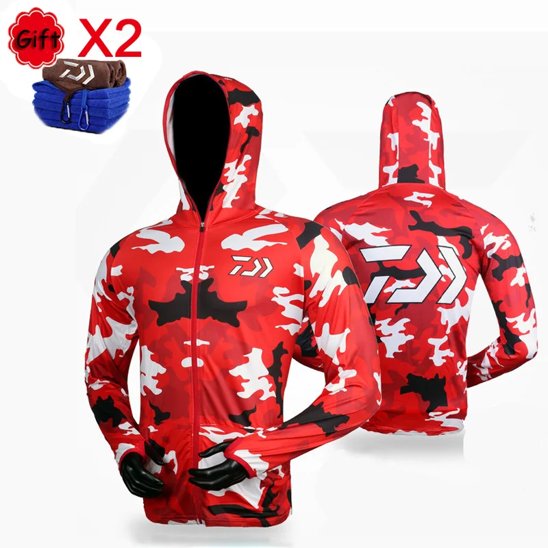 

Camouflage Hooded Fishing Clothing Breathable Ice Silk Fishing Jersey Quick Dry Long Sleeve Sunproof Fishing Suit Shirt
