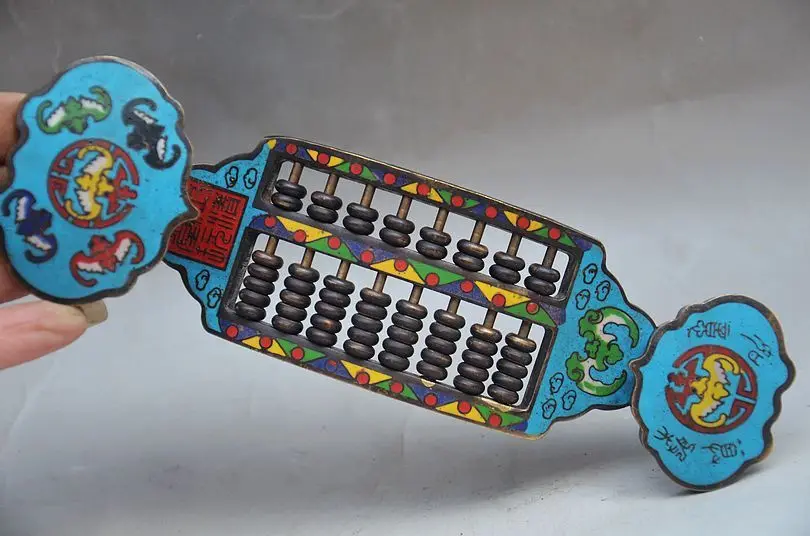 

BEAUTIFUL CHINESE CLOISONNE HANDMADE ABACUS abacus STATUE - home feng shui decoration high-end gifts metal handicraft