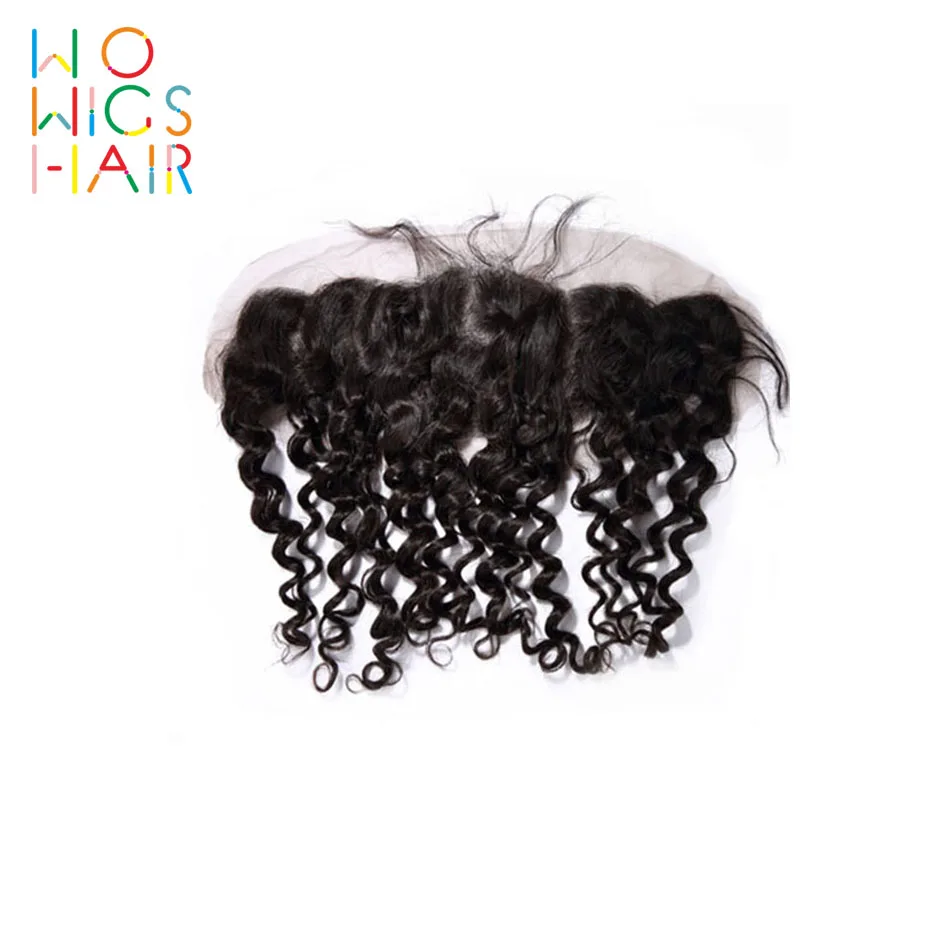 

WoWigs Hair Curly Lace Frontal Remy Hair Natural Color 100% Human Hair Free Shipping