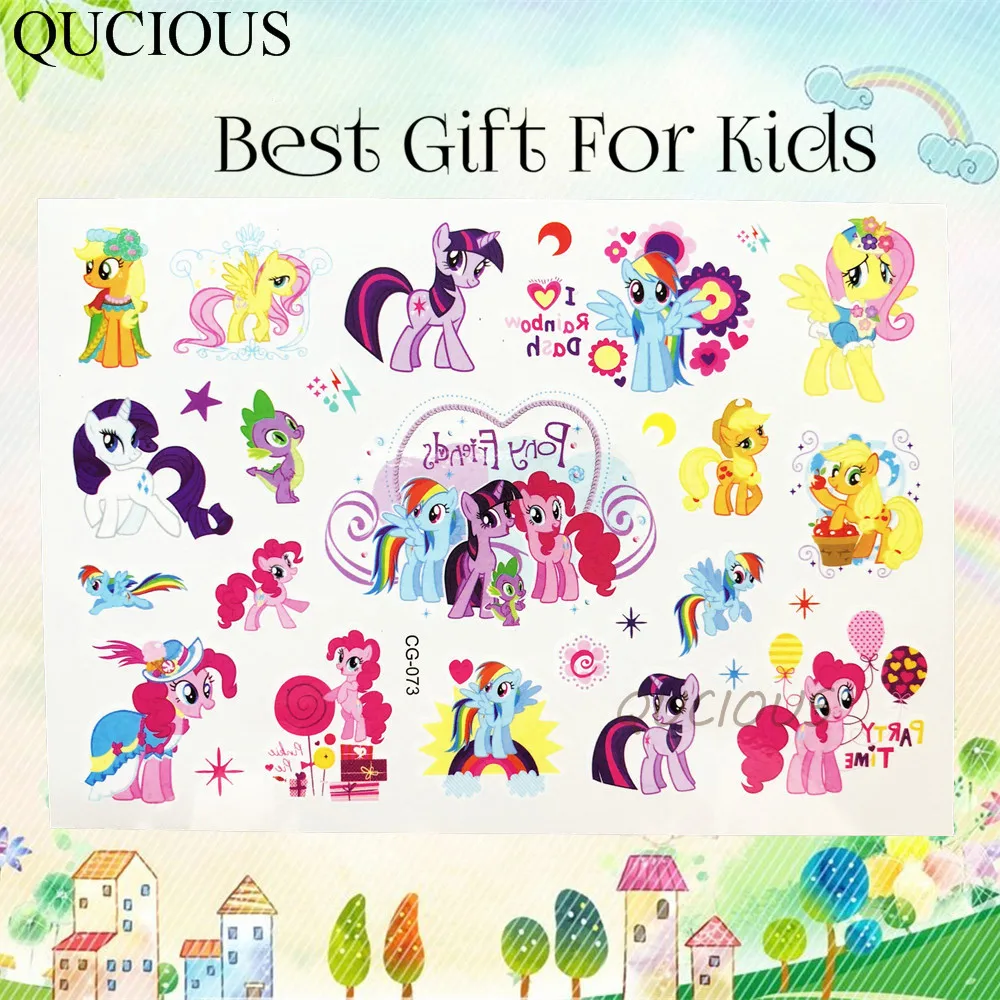 Знаменитое мультяшное временное тату Минни Микки Маус, тату для мальчиков и девочек, подарки, водонепроницаемые детские игрушки, поддельные тату-Стикеры, боди-арт - Цвет: QCG073